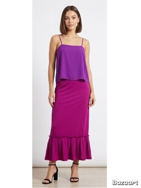 diane von furstenberg Silk Elia Purple midi Dress sz:2